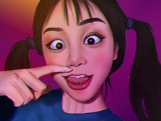 插画练习，步骤图GIF