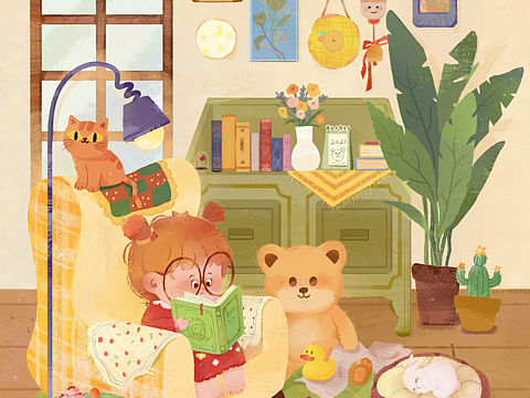 牙牙读书日（个人主页-ZNTM5NzMwODg=） - 儿童插画 - 站酷设计师Wuwushadow原创素材 - 站酷ZCOOL