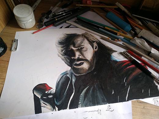 彩鉛加油性筆畫(huà)雷神（個(gè)人主頁(yè)-ZMjk5NDY4ODQ=） - 繪畫(huà) - 站酷設(shè)計(jì)師熱心市民楊生原創(chuàng)素材 - 站酷ZCOOL