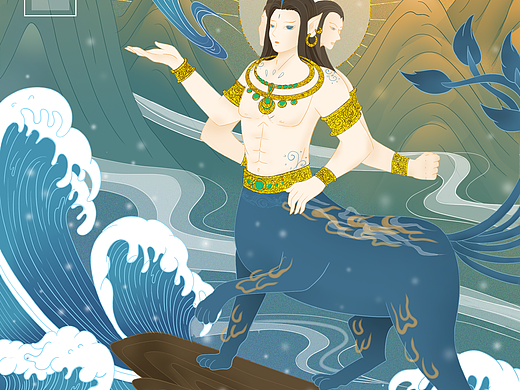 水神天吴（个人主页-ZNTU0NDA3MTI=） - 绘本 - 站酷设计师若子ROZI原创素材 - 站酷ZCOOL