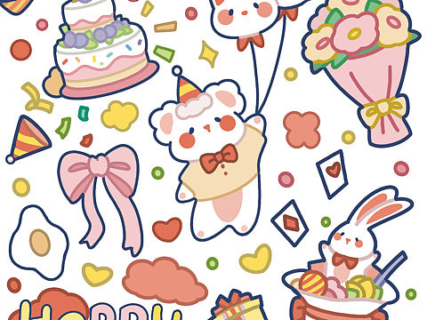 【原创贴纸】蛋糕上的奶油想逃走