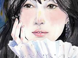 陳大花花作品水彩人物插畫