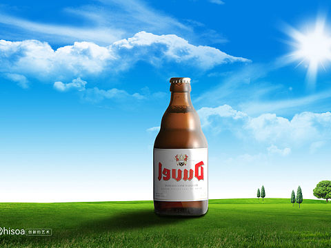 啤酒合成创意广告