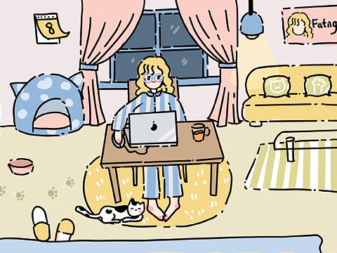 一人一喵/个人原创插画作品