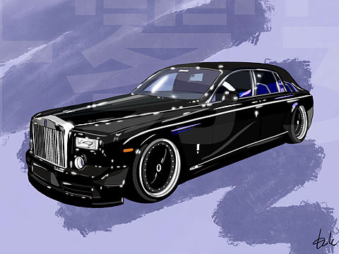 劳斯莱斯汽车手绘