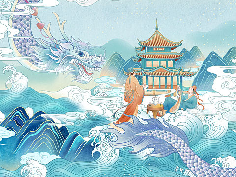 文创插画国潮端午包装设计