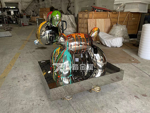 卡通气球狗不锈钢雕塑 出口意大利酒店不锈钢雕塑小品