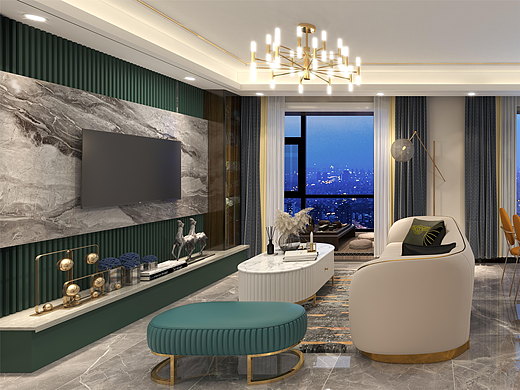 成都双流96m²三居小轻奢