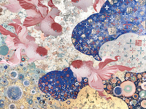 【岩彩•雲間】