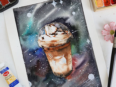 水彩插画｜瑞幸咖啡