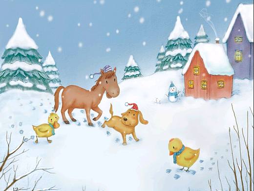 雪地里的小画家(已商用)