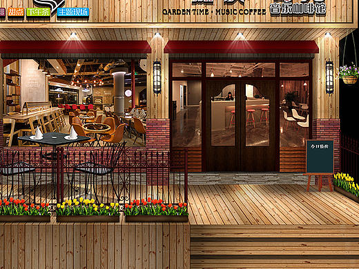 嘉顿时光咖啡馆－门面门头设计