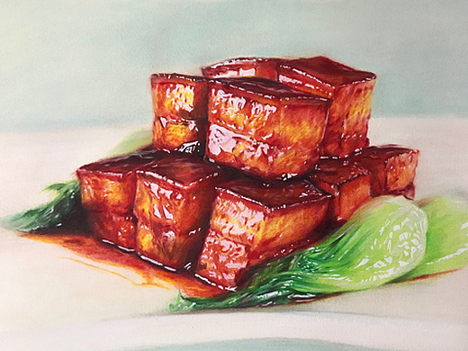 深夜放毒～彩铅画红烧肉