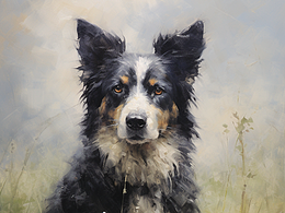 画点狗狗油画吧~