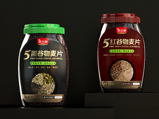燕谷巢五黑/五红谷物麦片产品包装设计