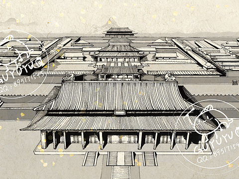 古風建筑（個人主頁-ZNTE3Nzg4MzI=） - 商業(yè)插畫 - 站酷設計師谷雨域原創(chuàng)素材 - 站酷ZCOOL