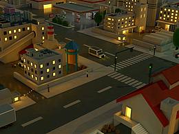 Low poly—城市场景—夜景