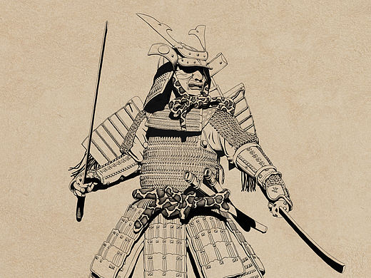 武士-作画步骤（个人主页-ZNzUzMjAwNA==） - 艺术插画 - 站酷设计师画画的金阳原创素材 - 站酷ZCOOL
