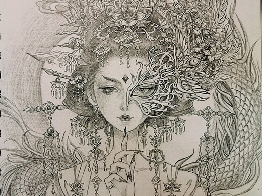 临摹古戈力半面妆