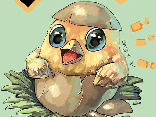 元旦小鸡（个人主页-ZMTk3Mzk5MDA=） - 艺术插画 - 站酷设计师外星小魰原创素材 - 站酷ZCOOL