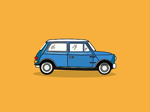 dribbble风卡通小车车