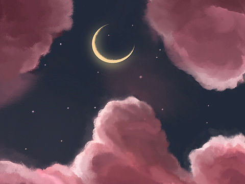 Clouds/夜空/插画/板绘/procreate