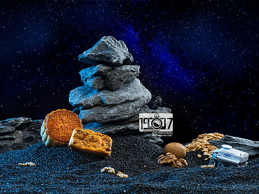 太空主题月饼拍摄