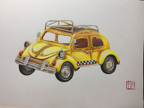 彩鉛玩具小汽車（個(gè)人主頁(yè)-ZMjY4MTE4Njg=） - 繪畫 - 站酷設(shè)計(jì)師OK小畫原創(chuàng)素材 - 站酷ZCOOL