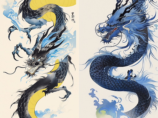 龙水墨风插画壁纸手机壳