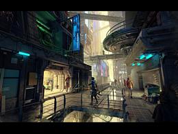 赛博街区（blender+ps完整流程制作）