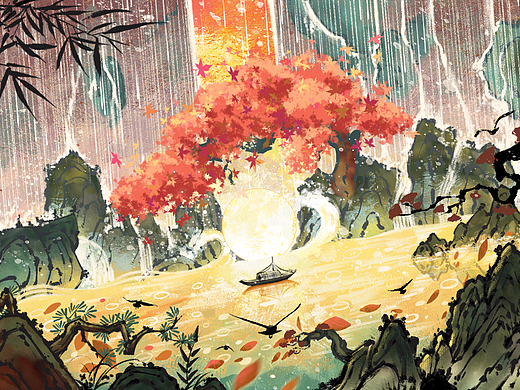 【国风插画】LAN工作室 X 十曲系列 《高山流水》 NFT