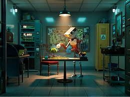 老电视机器人房间