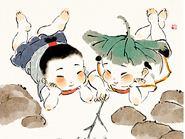 中国风儿童插画   画面