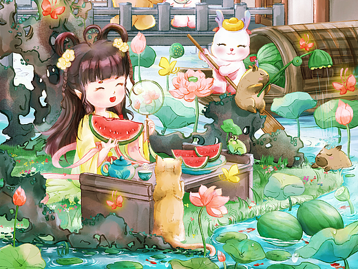 二十四节气--立夏（个人主页-ZNjg0OTU3OTY=） - 商业插画 - 站酷设计师猫不吃鱼吖原创素材 - 站酷ZCOOL