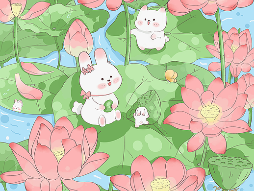 治愈系插画——荷