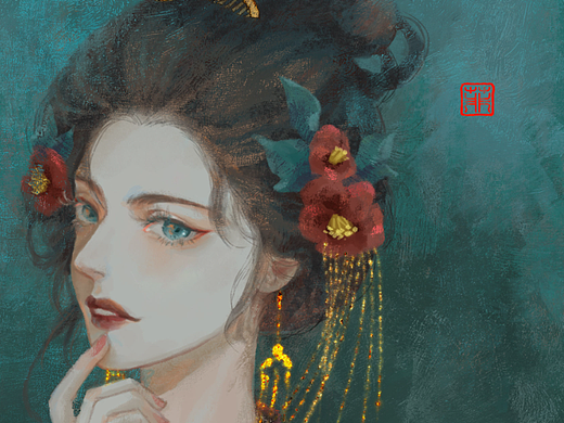 恍如赤霞彩云飘，胜过天池百花摇。