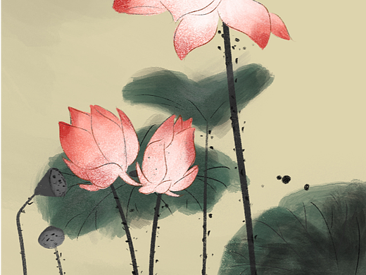 水墨国风-02荷花连理