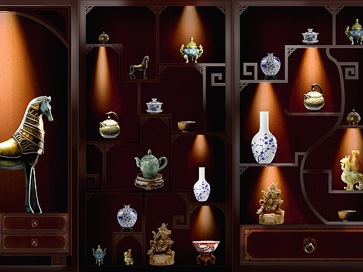 博古架大屏交互设备UI