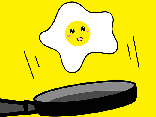 可愛(ài)煎蛋被煎鍋翻炒（個(gè)人主頁(yè)-ZNjE5OTA5NDA=） - 兒童插畫(huà) - 站酷設(shè)計(jì)師Mila插畫(huà)原創(chuàng)素材 - 站酷ZCOOL