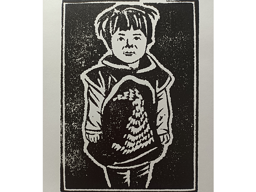 吹塑纸版画《致女儿》一  尺寸：A4 数量：90张