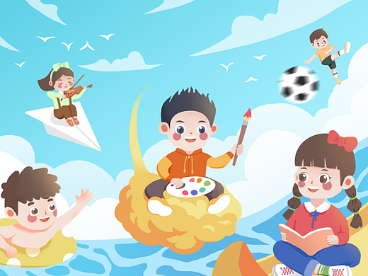 扁平风格运营插画——APP打卡功能宣传插画