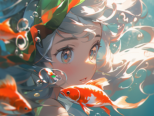 水底金魚(yú)（個(gè)人主頁(yè)-ZNjY5NTQ2Mjg=） - AI作品 - 站酷設(shè)計(jì)師米羅圣殤原創(chuàng)素材 - 站酷ZCOOL