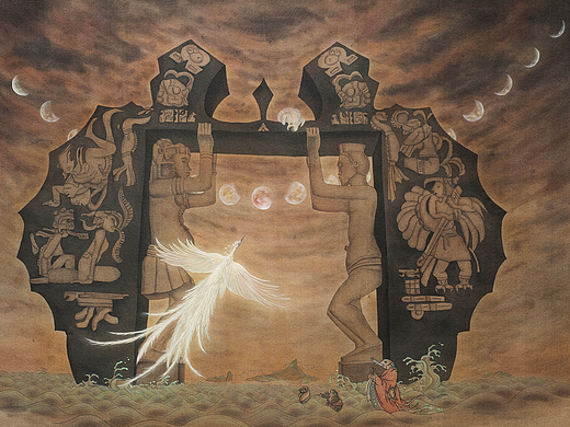 国画毕业创作 自然崇拜系列作品