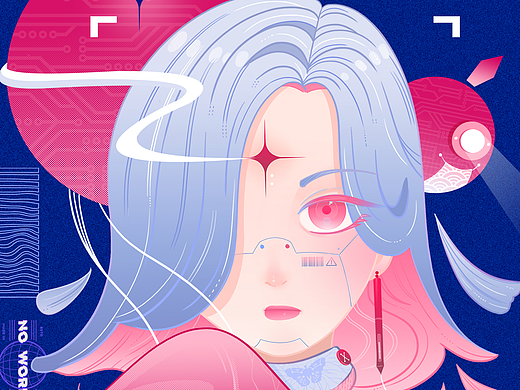 未来科技风 撞色简单小头像