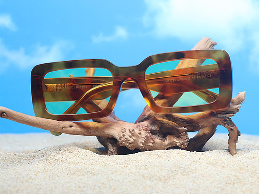 眼镜工厂定制_同GM款橙色胶架眼镜MF7723-新创森