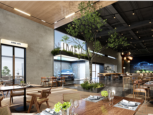 汽车主题餐厅┃餐厅┃效果图