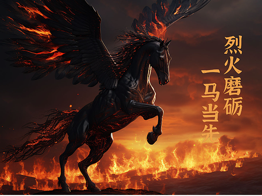 烈焰黑马励志电脑桌面壁纸可下载