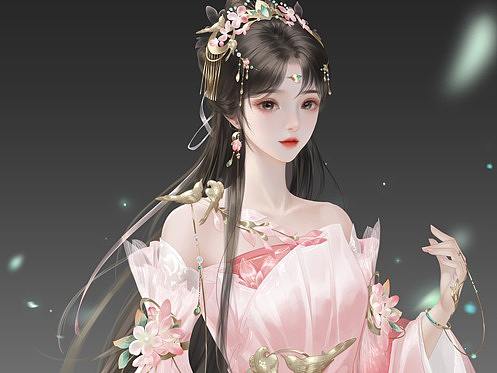 立绘人设——粉衣妹子