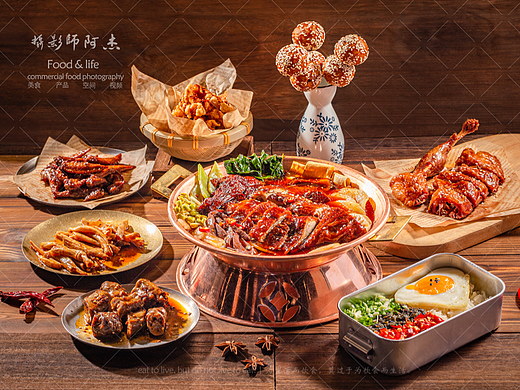 冒烤鸭卤味拍摄