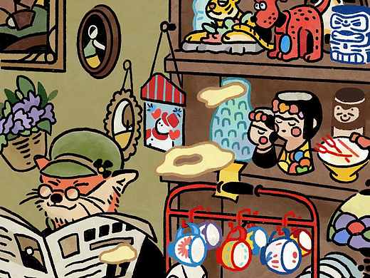 狐狸婆婆在古董店（个人主页-ZNjA5MzQ3ODQ=） - 儿童插画 - 站酷设计师燃海sea原创素材 - 站酷ZCOOL